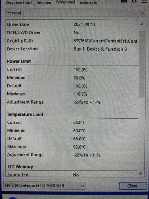 Видеокарта NVIDIA GeForce 1060 3GB
