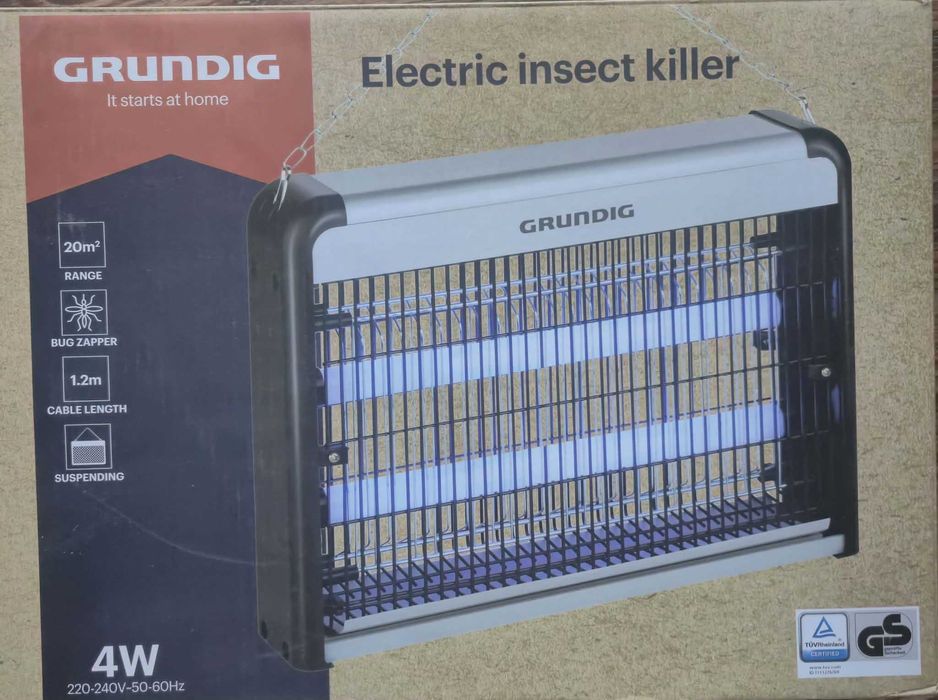 Лампа против насекоми Grundig, LED, 20м, лесна за почистване