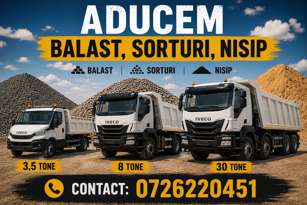 Balast/nisip/sort si boltari