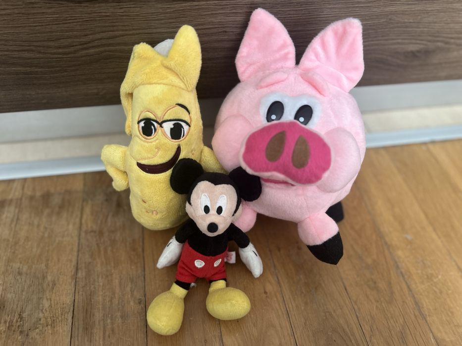 Комплект плюшени играчки – Мики Маус, банан и прасенце