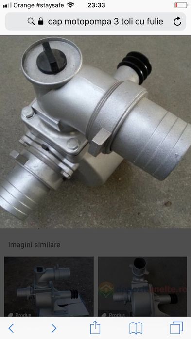 Cap de motopompa 3 Tol cu fulie