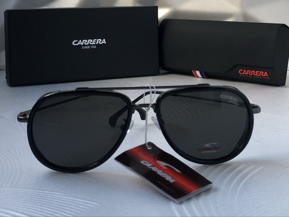 Мъжки слънчеви очила авиатор carrera 2 цвята черни мат лак