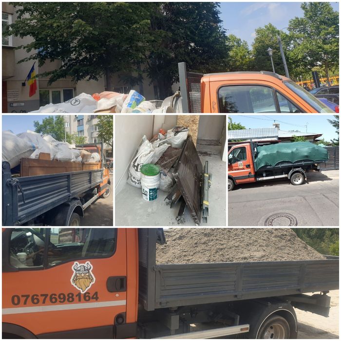 Transport moloz nisip pietriș amestec materiale de constructii