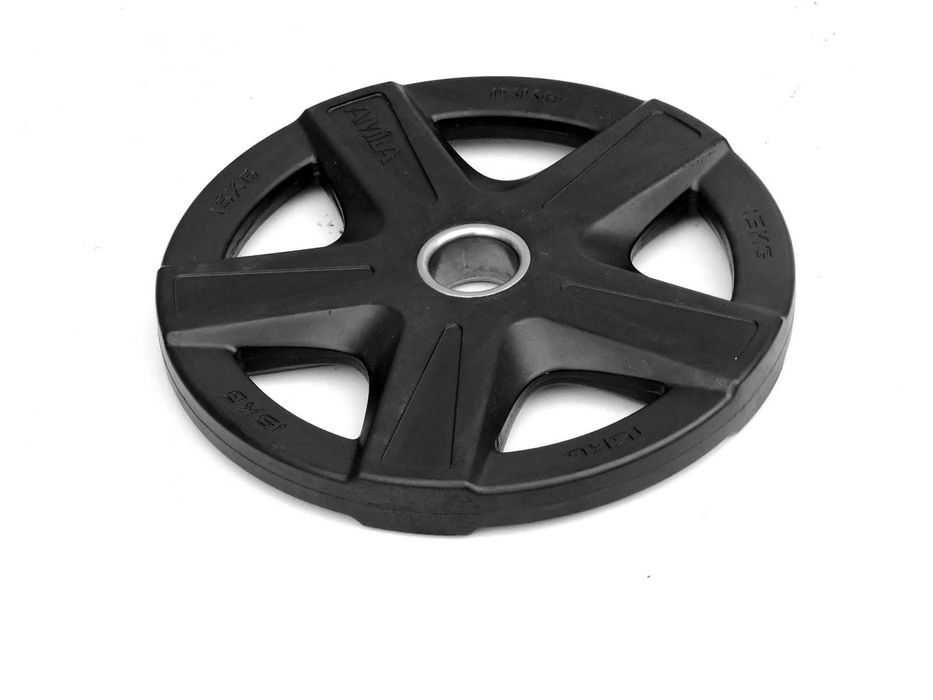 Каучукови Тежести Ø50 с Пет Ръкохватки, Дискове за Фитнес 2 × 15 кг