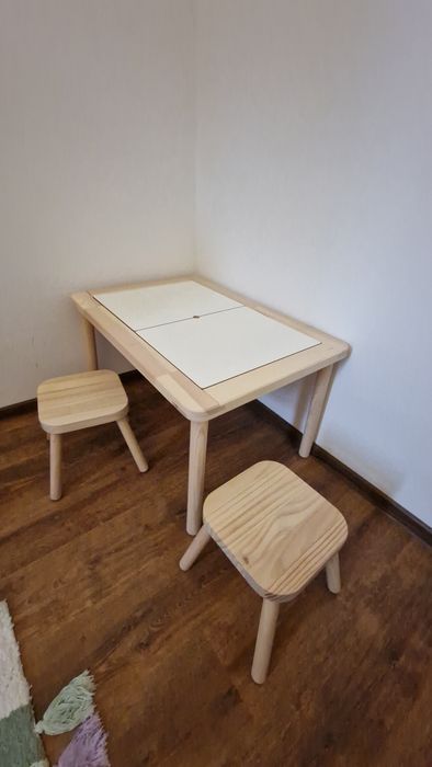 FLISAT Măsuță copii cu 2 scaune + 8 cutii depozitare NOI