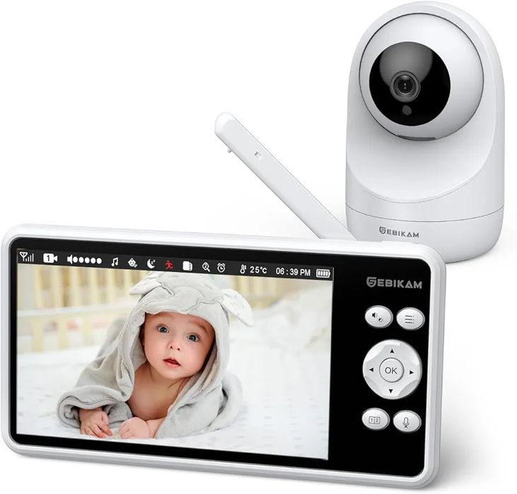 Бебешки монитор 5 инча 720P HD IPS екран видео монитор бебешки монитор