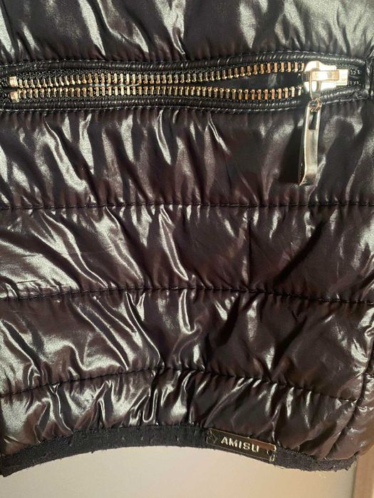 Дамско пухено яке - Черно, размер XS - топло и стилно!