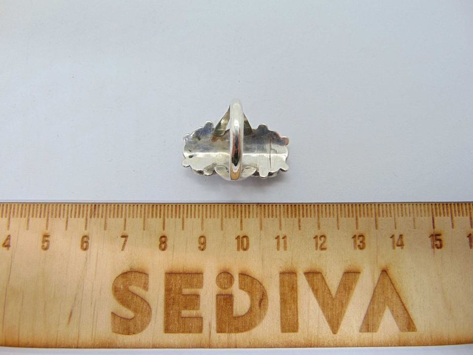 Inel zuni din argint cu turcoaz semnat 3vk