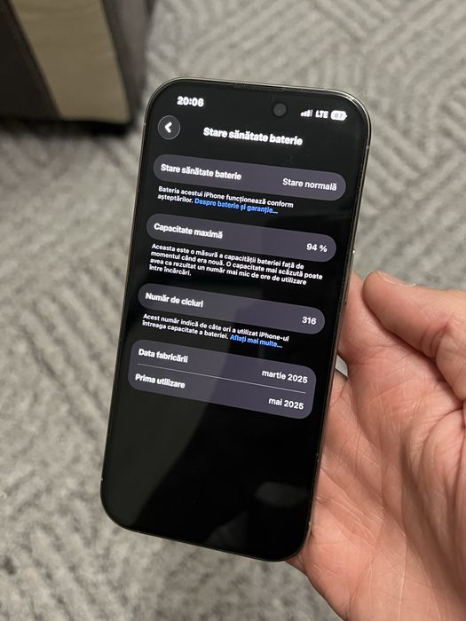 Iphone 16 Pro - Titanium Grey - 128gb - 94% Sanatate