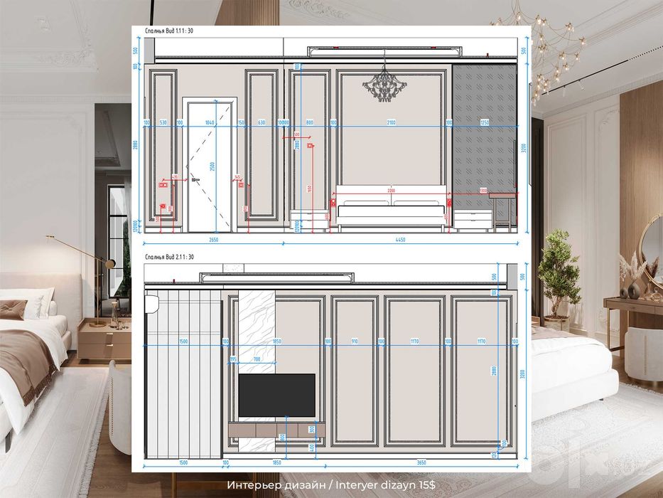 Sifatli Interyer Dizayn va 3D Vizualizatsiya = 15$
