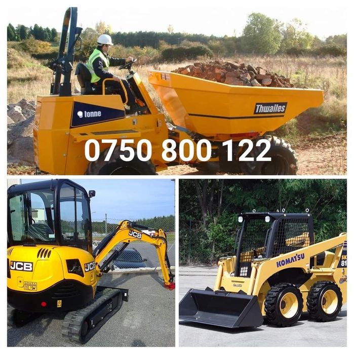 Miniexcavator 3,5 t dumper bobcat de inchiriat picon pt săpat nivelare