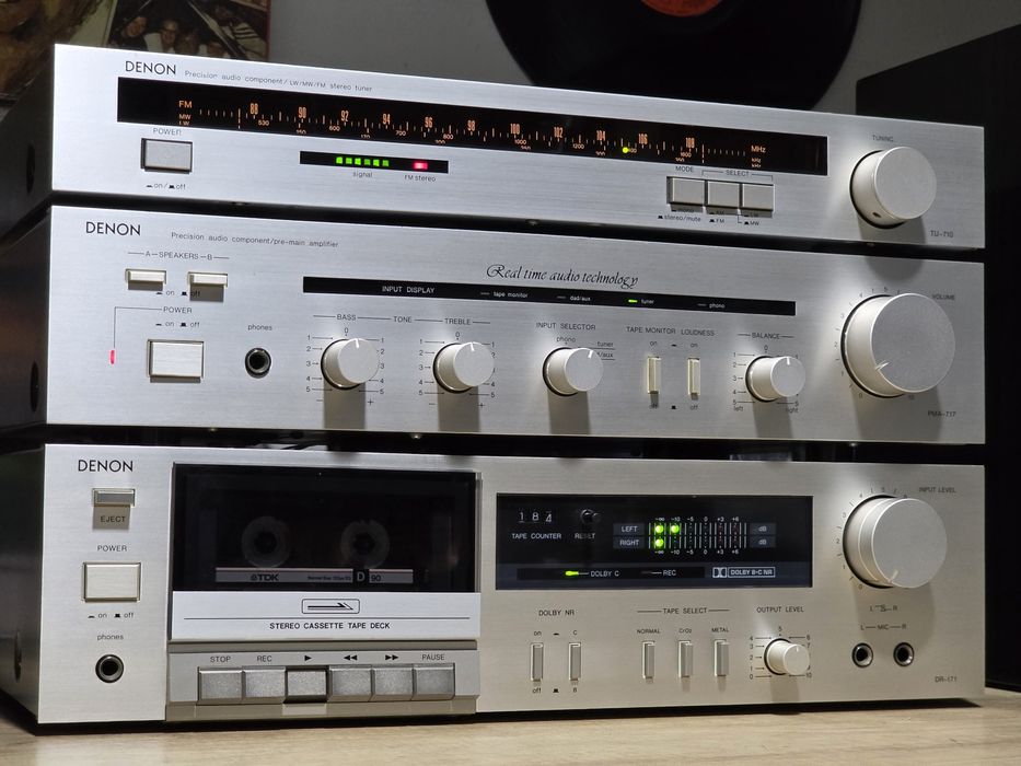 Linie audio DENON, amplificator pma-717, deck dr-171, tuner ,boxe hifi