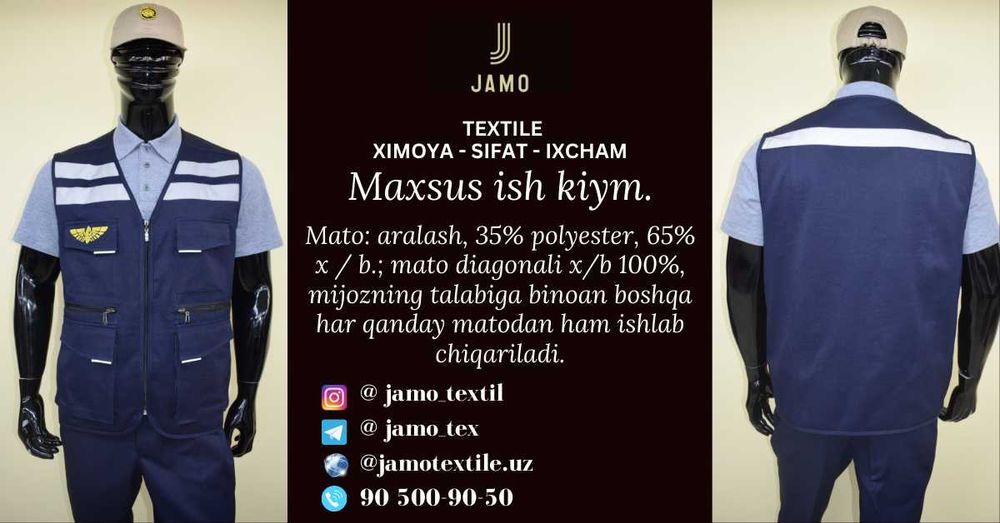 Logotip bilan professional ish kiyimlari