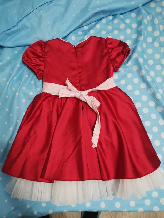Rochița cu tul roșie 98 cm