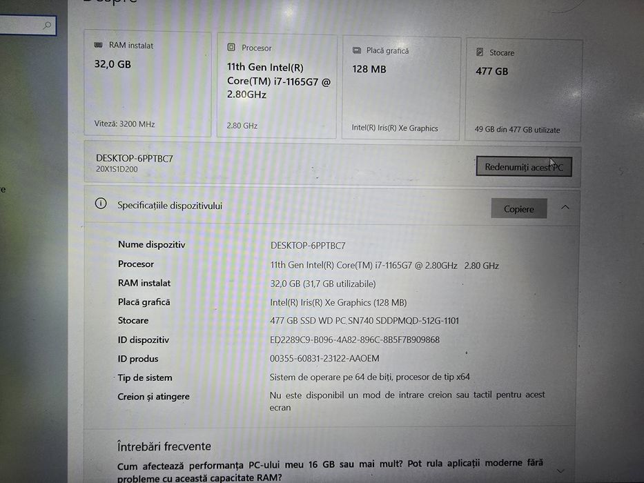 Super Laptop Lenovo Thinkpad L14 Gen 2, i7 1165G7, 32Gb, 512 SSD, LTE