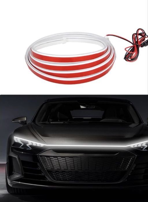 Banda LED Auto pentru Grilă Frontală – 180 cm, Rezistentă la Apă, Alb Rece
