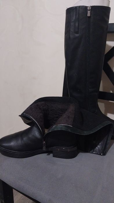 Сапоги женские кожаные