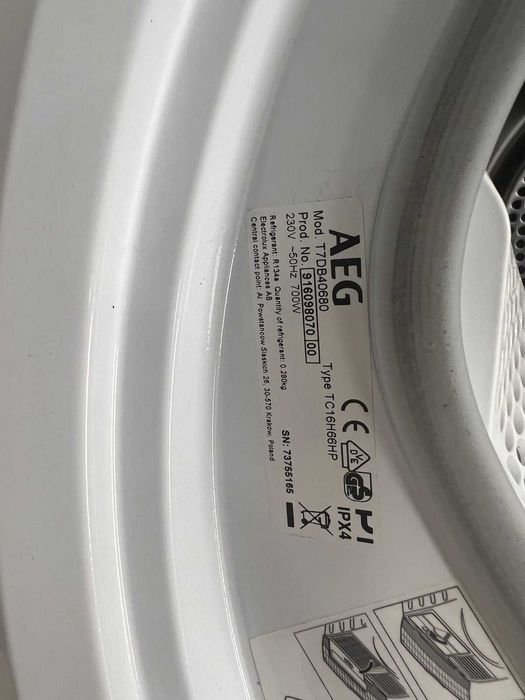 Сушилня с термопомпа AEG T7DB40680 A +++ 8KG Smart Diagnosis