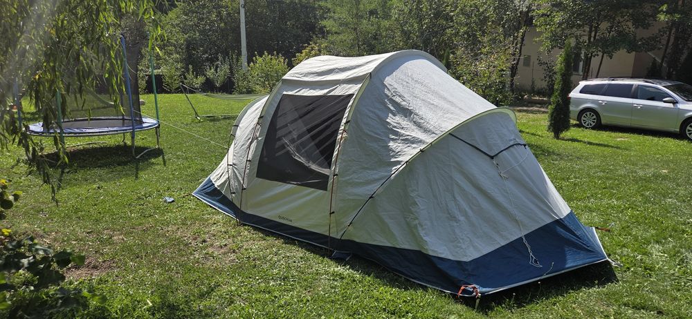 Cort camping 4 Persoane, 2 Camere, structură cu bețe ARPENAZ 4.2 Fresh