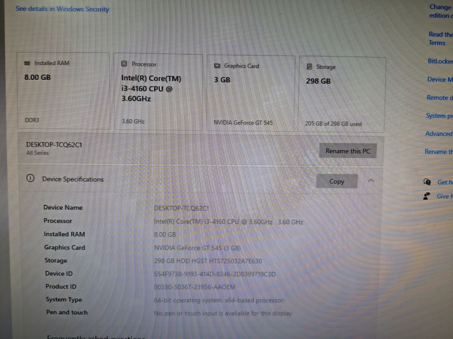 unitate pc video dedicat 3gb/8gb ram/i3 4160 3.60ghz