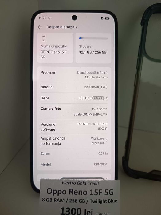 Oppo Reno 15F 5G 8GB RAM/256GB/Twilight Blue/Produs impecabil! ID10735