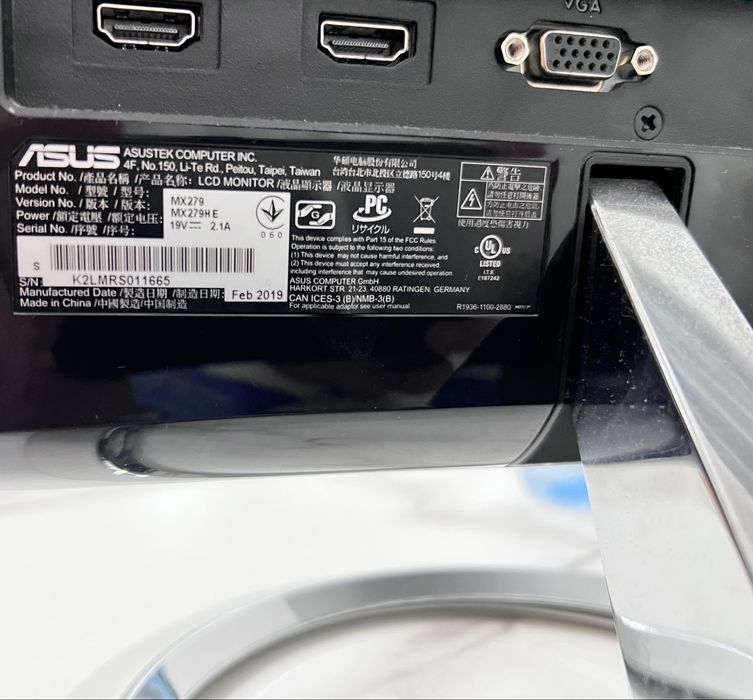 Monitor Asus MX279 27”