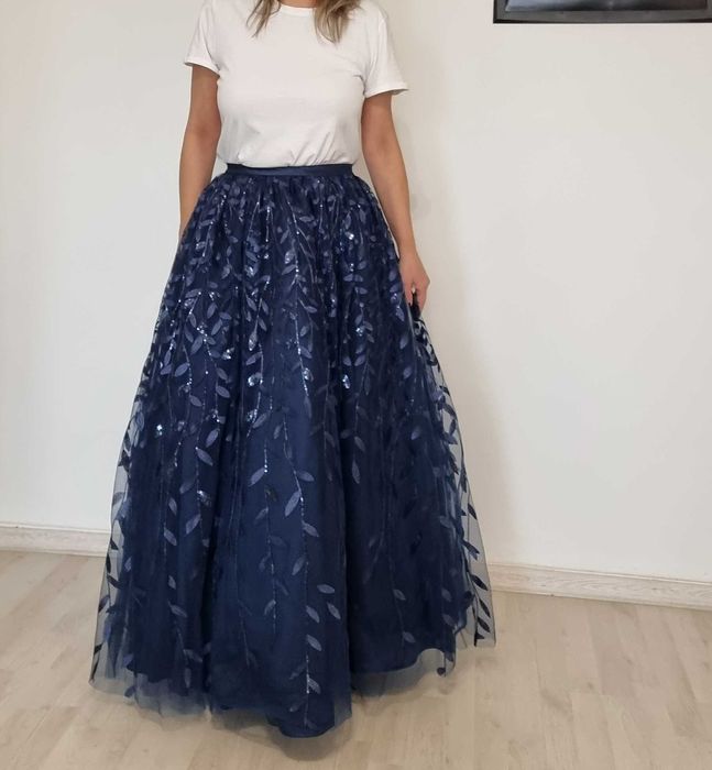 Fusta DE GALA din tulle cu paiete