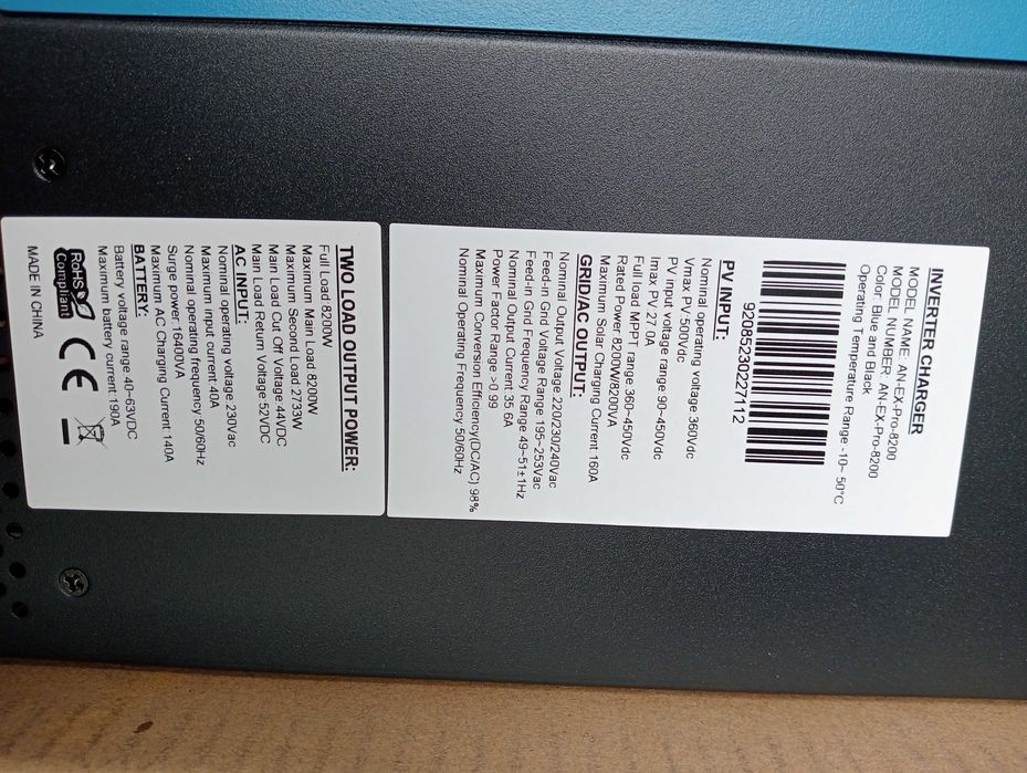 Invertor hibrid panou fotovoltaic Off-Grid 8.2 kW 1xMPPT-160A