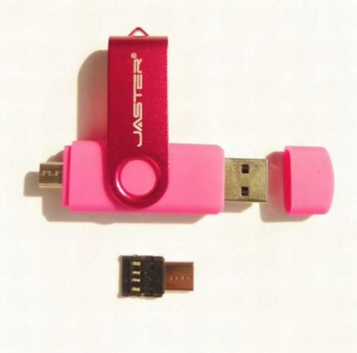 USB flash 128MB + micro USB +адаптер тип C+OTG+елегантен ключодържател