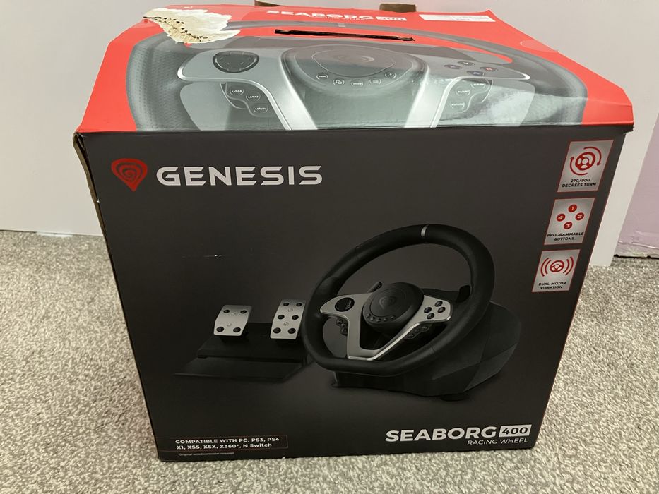 Волан с педали Genesis Seaborg 400 черен,Switch/PC/PS3/PS4/Xbo 360/One