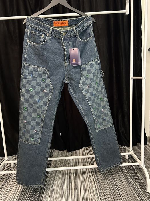 Blugi Louis Vuitton Damier Denim Model Nou Premium Bărbați Mărimi 29 31 32 33 34