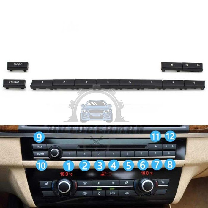 Бутони радио BMW 5 6 7 серия F10 F11 F18 F07 F06 F12 F13 F01 F02 F04