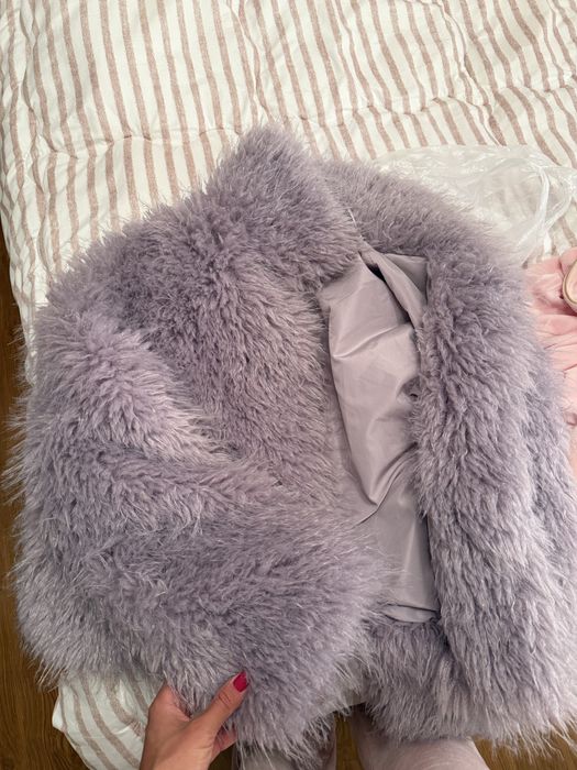 Палто с косъм Bershka