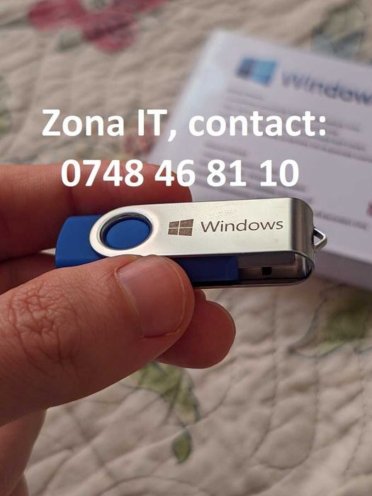 Stick bootabil - Windows 7, 8.1, 10, 11 Pro cu licenta retail inclusa