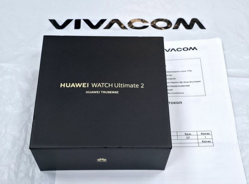 КАТО НОВ 48mm Huawei watch Ultimate 2 Гаранция Vivacom 2028 GREEN Trusense