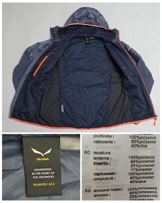 Jacheta barbati SALEWA Ortles Hybrid TirolWool Responsive, Nr. 48 sau M, (cu lână), Engineered In The Heart Of The Dolomites