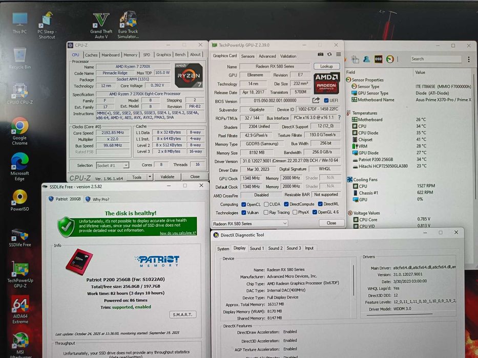 Unitate PC Gaming Ryzen 7 2700X 4.3Ghz/16GB DDR4/RX580 8GB GDDR5/SSD