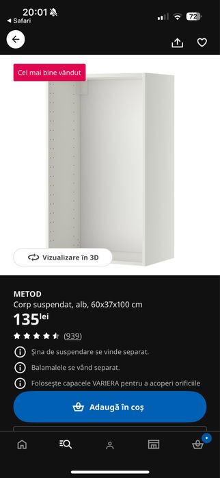 Corp suspendat metod 60x100