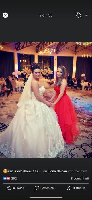 Rochie de mireasa Aryanna Karen culoare roz pal