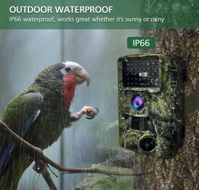 Cameră de urmărire HAZA, 58MP,cu 2.7K HD, cameră de vânătoare cu vedere nocturnă activată prin mișcare, impermeabilă IP66