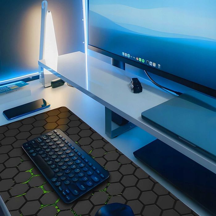 Mousepad gaming XXL 90x40 cm suprafata premium antiderapanta honeycomb