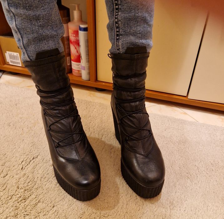 Дамски боти от естествена кожа NAVI shoes handmade