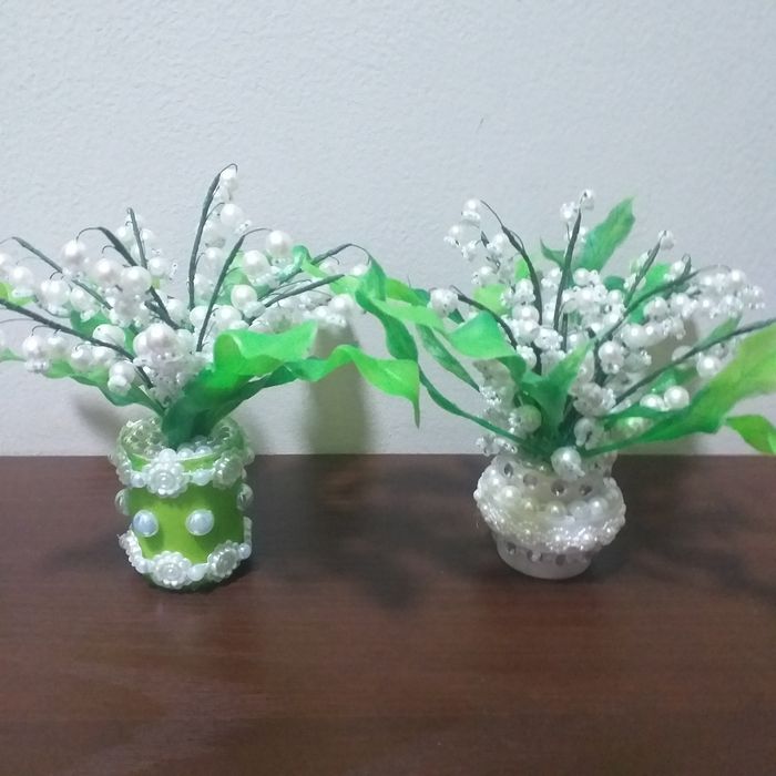 Цветы из бисера жемчуг