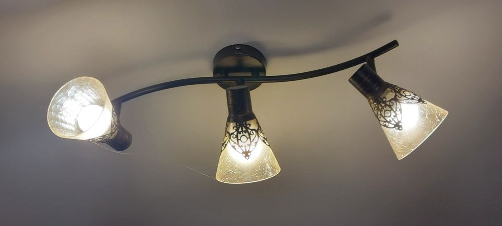 Aplica cupru dantelat  set 3 piese si 1 suapensie  cu fir lung 1m