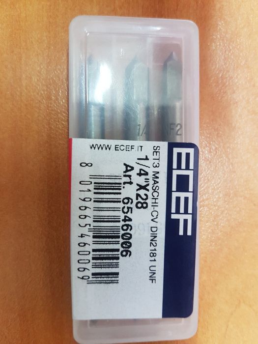 Метчици ръчни UNF комплект 3 бр. ECEF - Италия