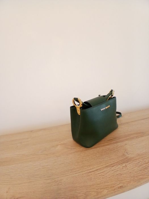 Geantă femei Enzo Bertini verde din piele