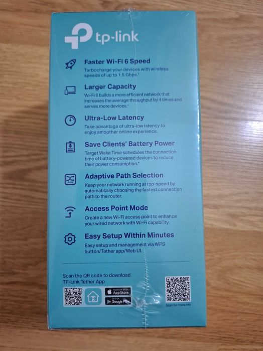 Range Extender TP-Link RE505X Wi-Fi 6 Dual-Band Gigabit AX1500