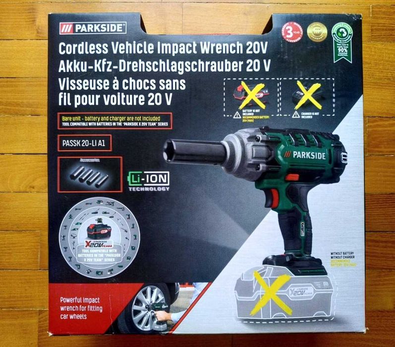 Чисто Нов Гайковерт Parkside 400Nm Ударен Вложки удърен гайковер