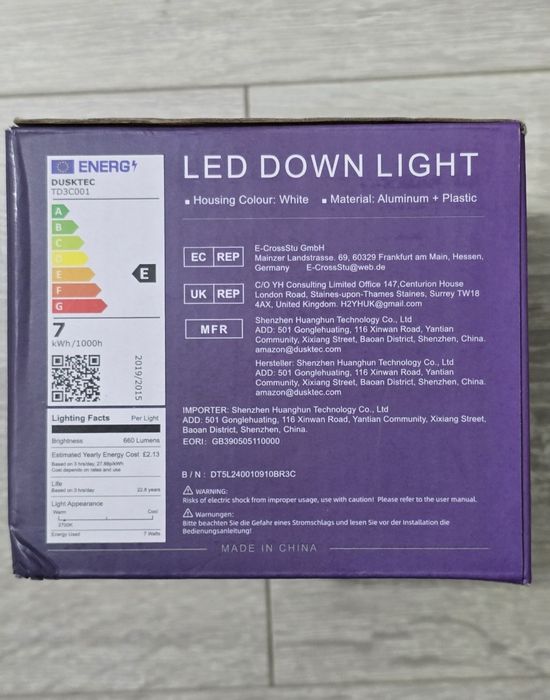 Spoturi LED inteligente DUSKTEC noi, RGB, control Alexa, set 4 bucăți