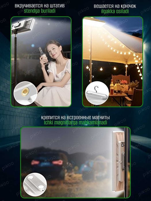 Аварийный прожектор 180 LED, 20000 мАч,  3 режима, магнит и крючок